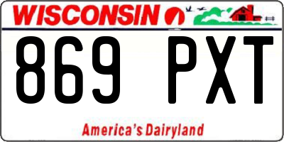 WI license plate 869PXT