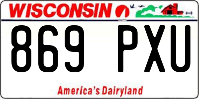 WI license plate 869PXU