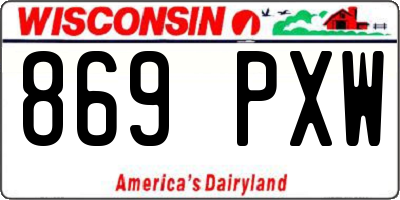 WI license plate 869PXW