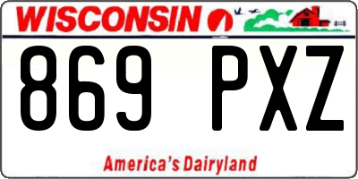 WI license plate 869PXZ