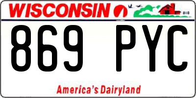 WI license plate 869PYC