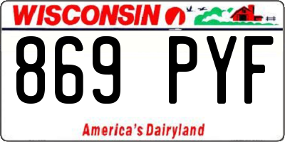 WI license plate 869PYF