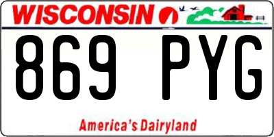 WI license plate 869PYG
