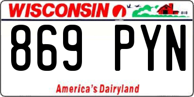 WI license plate 869PYN