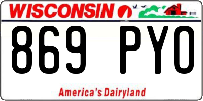 WI license plate 869PYO