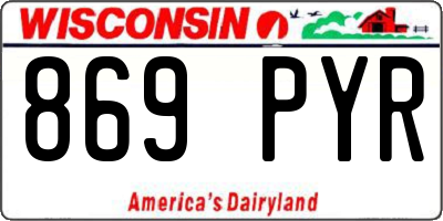 WI license plate 869PYR