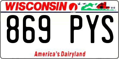 WI license plate 869PYS