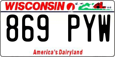 WI license plate 869PYW