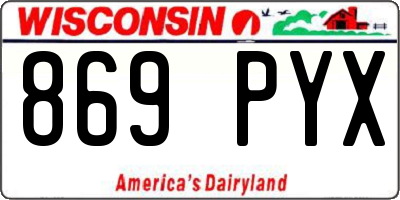 WI license plate 869PYX