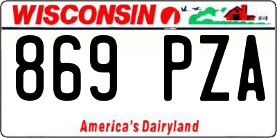WI license plate 869PZA