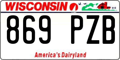 WI license plate 869PZB