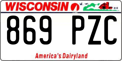 WI license plate 869PZC