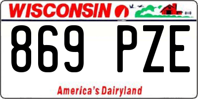 WI license plate 869PZE