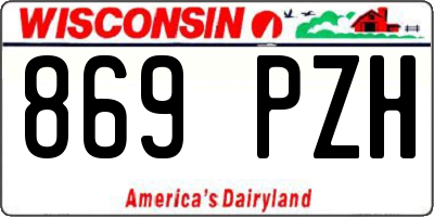 WI license plate 869PZH