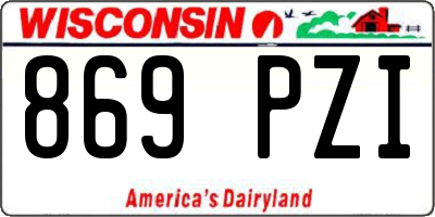 WI license plate 869PZI