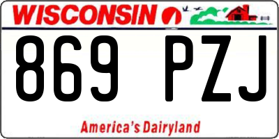 WI license plate 869PZJ