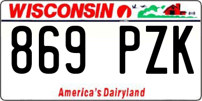 WI license plate 869PZK