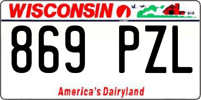 WI license plate 869PZL