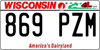 WI license plate 869PZM
