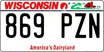 WI license plate 869PZN