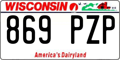 WI license plate 869PZP
