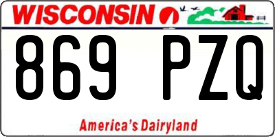 WI license plate 869PZQ