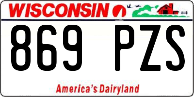 WI license plate 869PZS
