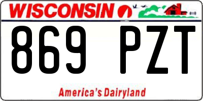 WI license plate 869PZT