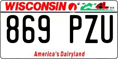 WI license plate 869PZU