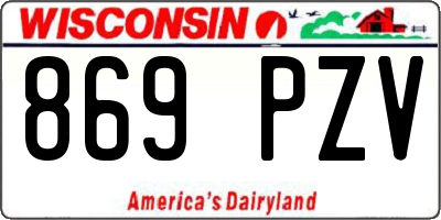 WI license plate 869PZV
