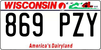 WI license plate 869PZY