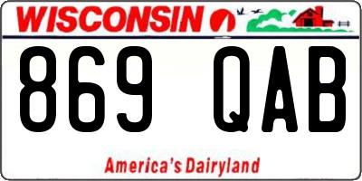 WI license plate 869QAB
