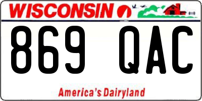 WI license plate 869QAC