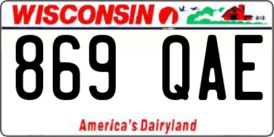 WI license plate 869QAE