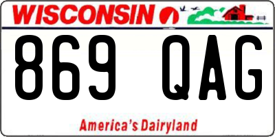 WI license plate 869QAG