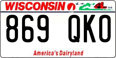 WI license plate 869QKO