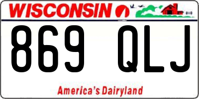 WI license plate 869QLJ