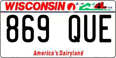 WI license plate 869QUE