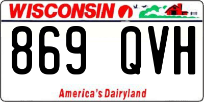 WI license plate 869QVH