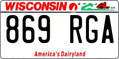WI license plate 869RGA