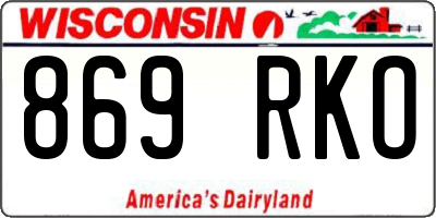 WI license plate 869RKO