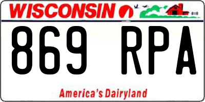 WI license plate 869RPA