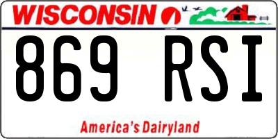 WI license plate 869RSI
