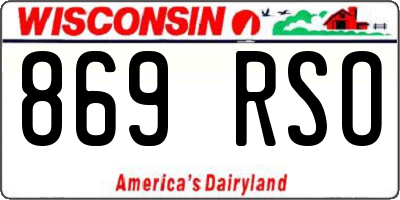 WI license plate 869RSO