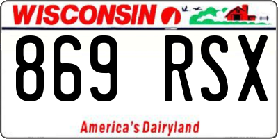 WI license plate 869RSX
