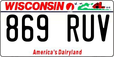 WI license plate 869RUV