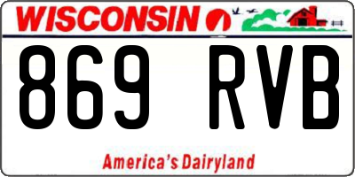 WI license plate 869RVB