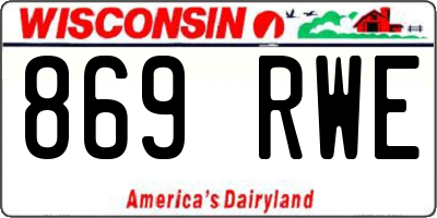WI license plate 869RWE