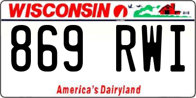 WI license plate 869RWI