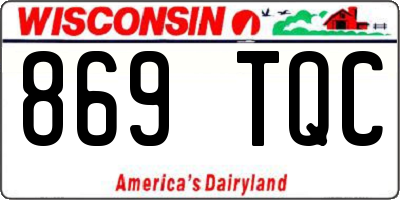 WI license plate 869TQC